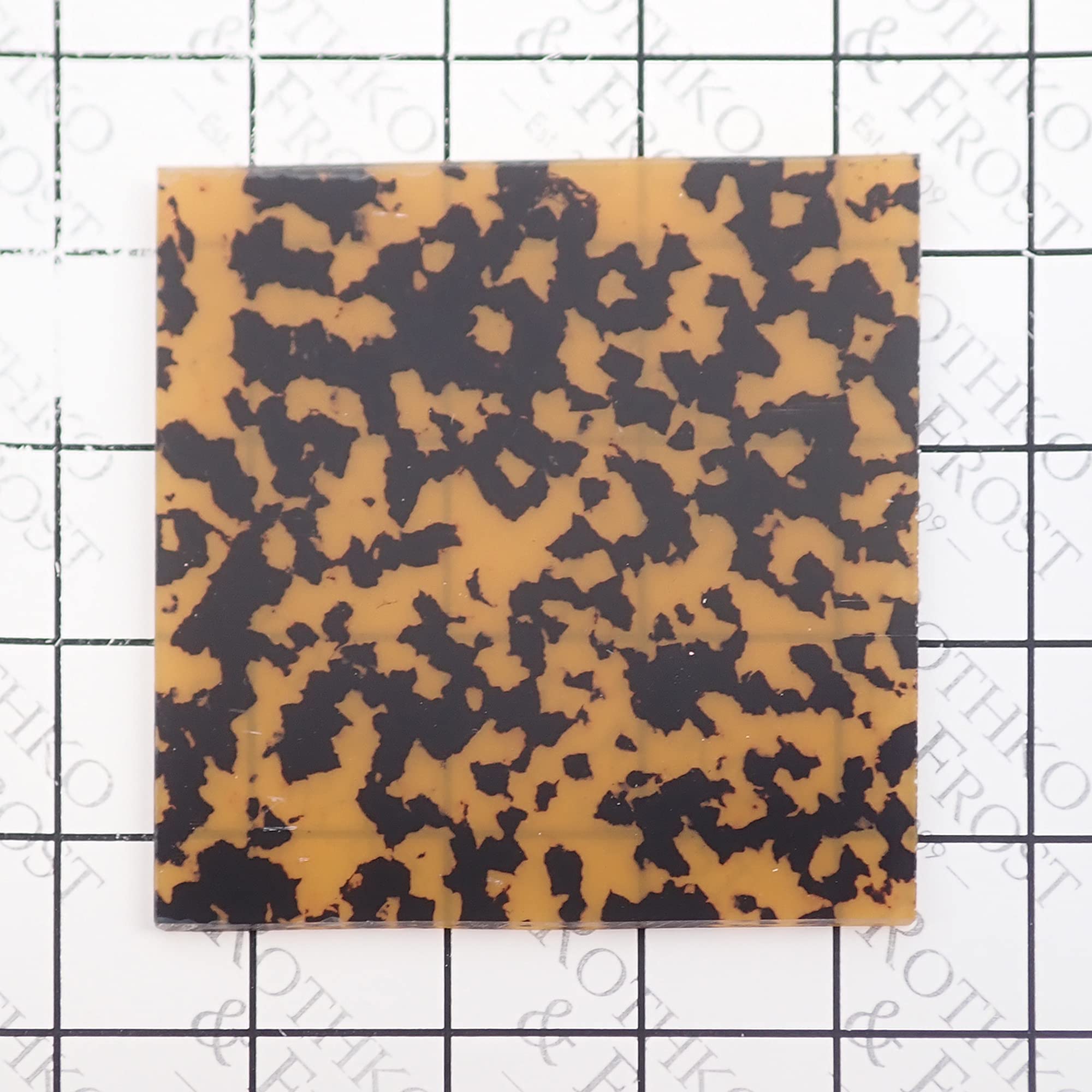 Dark Spotted Tortoiseshell Celluloid Laminate Cast Acrylic Sheet, 3mm thick (300x250mm) - Image 3