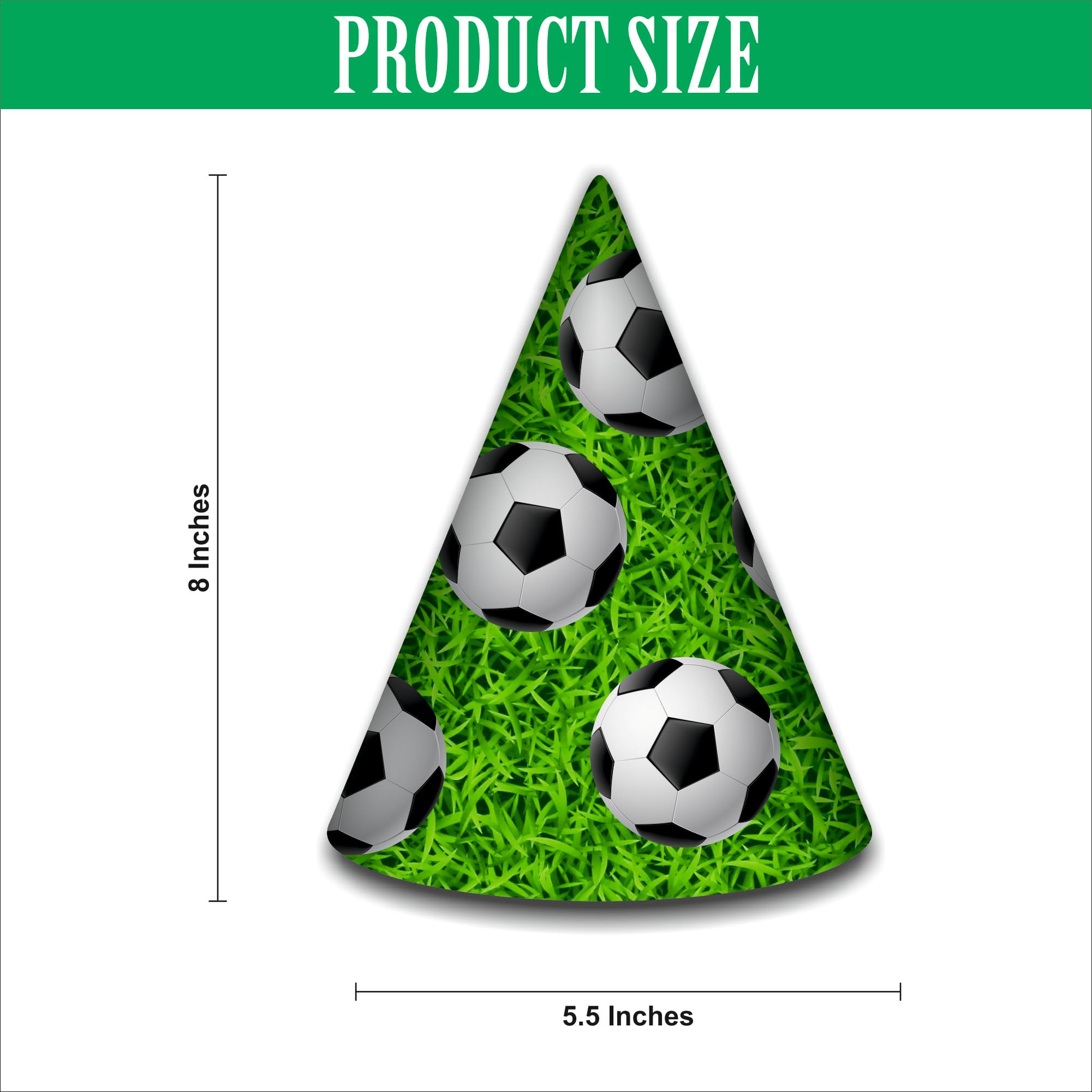 Party Baazaar Soccer Birthday Cap for Kids | Football Theme Party Hat for Boys | Sports Party Decoration (Pack of 10) 3