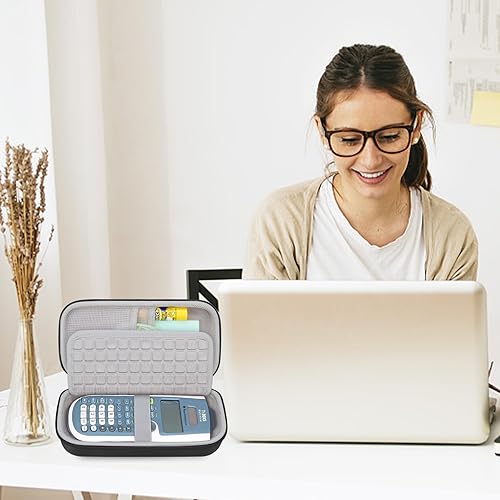 Vista 32 de Canboc Funda de transporte para calculadora científica Texas Instruments TI-30XIIS/TI-30XS MultiView/TI-30Xa/TI-36X Pro, bolsa de malla para cable