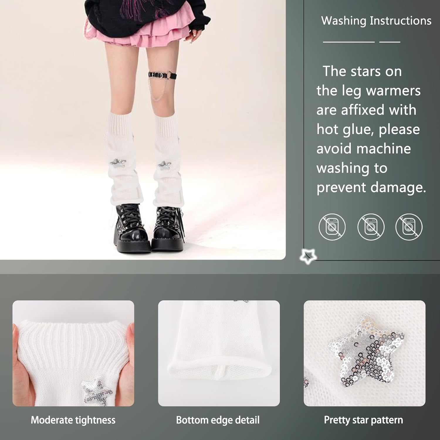 Junely Leg Warmers for Women Kawaii Leg Warmer Cute Legwarmers Japanese Socks Emo Lolita Gyaru Harajuku Accessories - Image 6