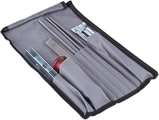 8Pcs Chain Saw Sharpening Kit File Guide Bar 3 X 3/16Inch Round Files Flat File Handle Depth Gauge Pouch for Sharpening Chainsaws Blades