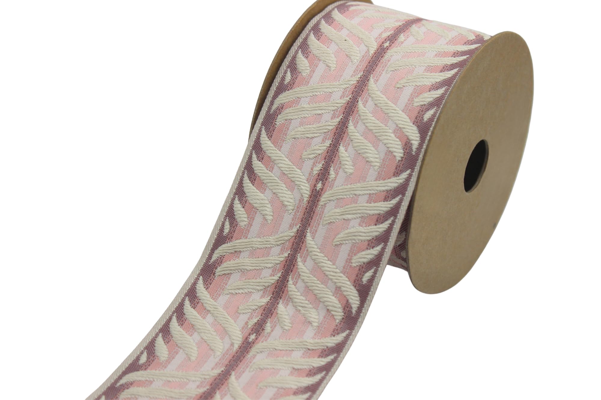 Ruban jacquard pour vos rideaux, apportez une touche de douceur crème et rose à votre foyer