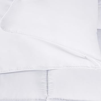 Superior Brushed Microfiber Solid Comforter, Down Alternative Bedding, Reversible, Medium Weight, Fluffy, Decorative, Duvet Insert, Oversized Blanket, Box Quilt Design, Queen, White