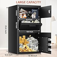 Vista 4 de 5.6 Cuft Large Depository Drop Safe for Business, Anti-Theft Safe Box with Quick Place Drop Slot, Digital Keypad and Spare Key, Heavy Duty Drop