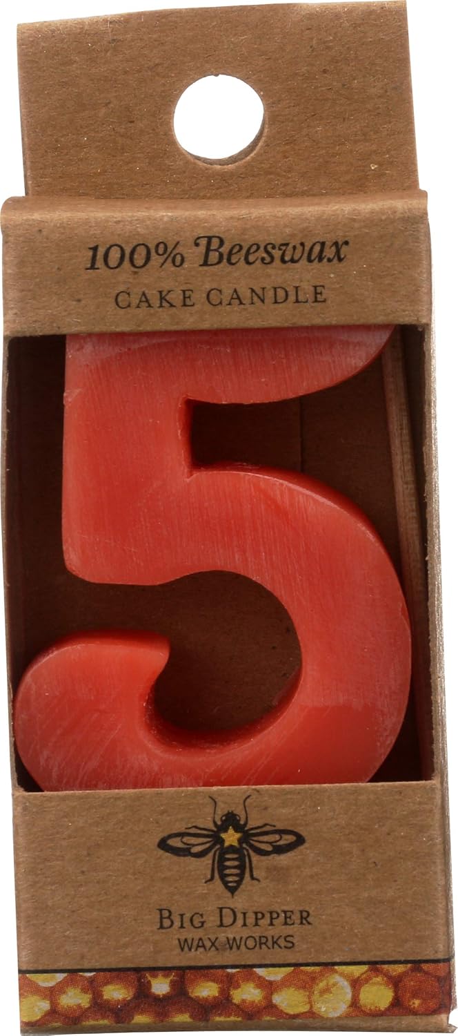 Big Dipper Wax Works Candles for Cake, Number 5, Birthday