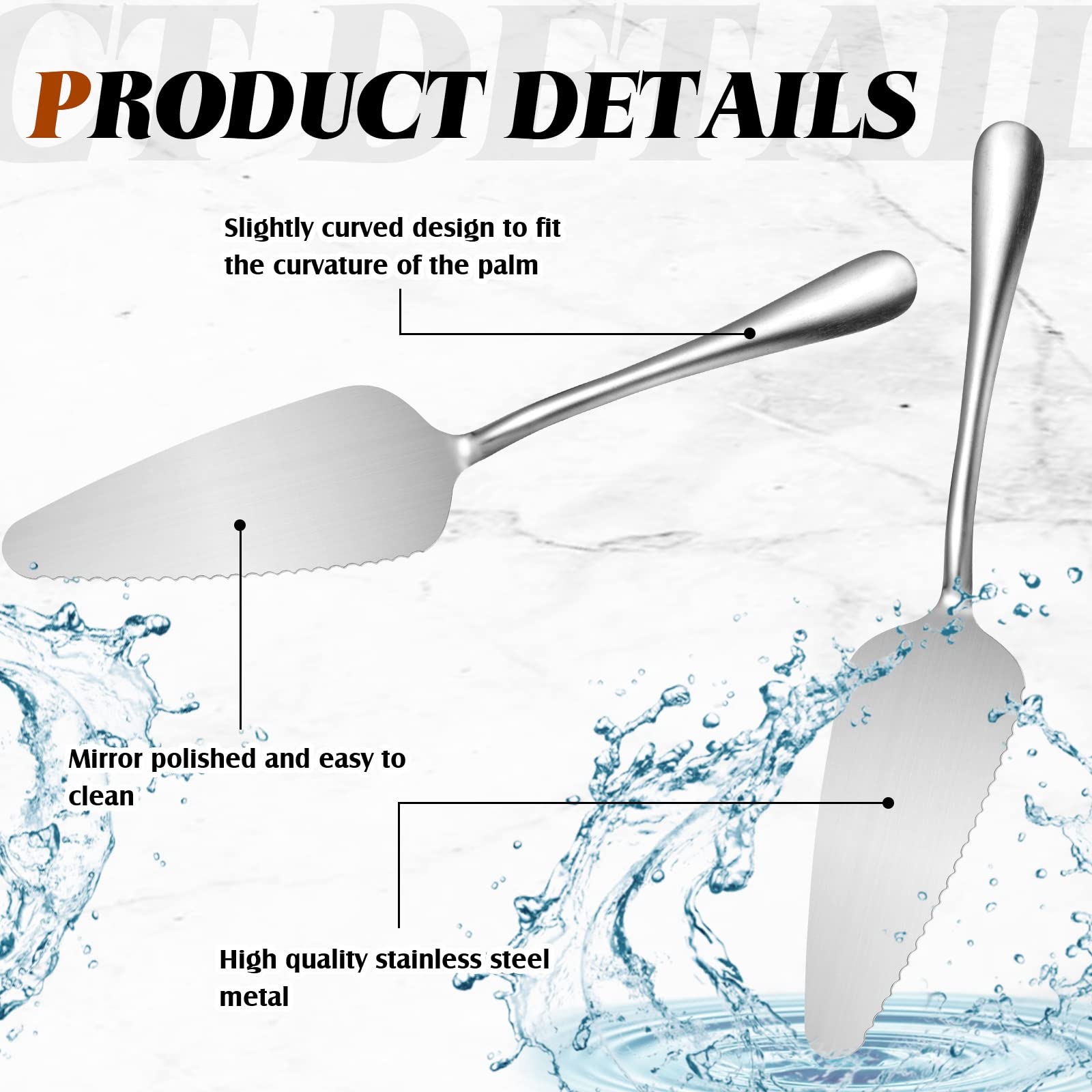 30 Stück Tortenheber aus Edelstahl für Kuchen, Kuchen, Gebäck, rustikaler Tortenheber, professioneller Tortenspachtel, Kuchen-Servierutensil für Pizza, Dessert, Käse, Schneiden, 22,9 cm, Silber