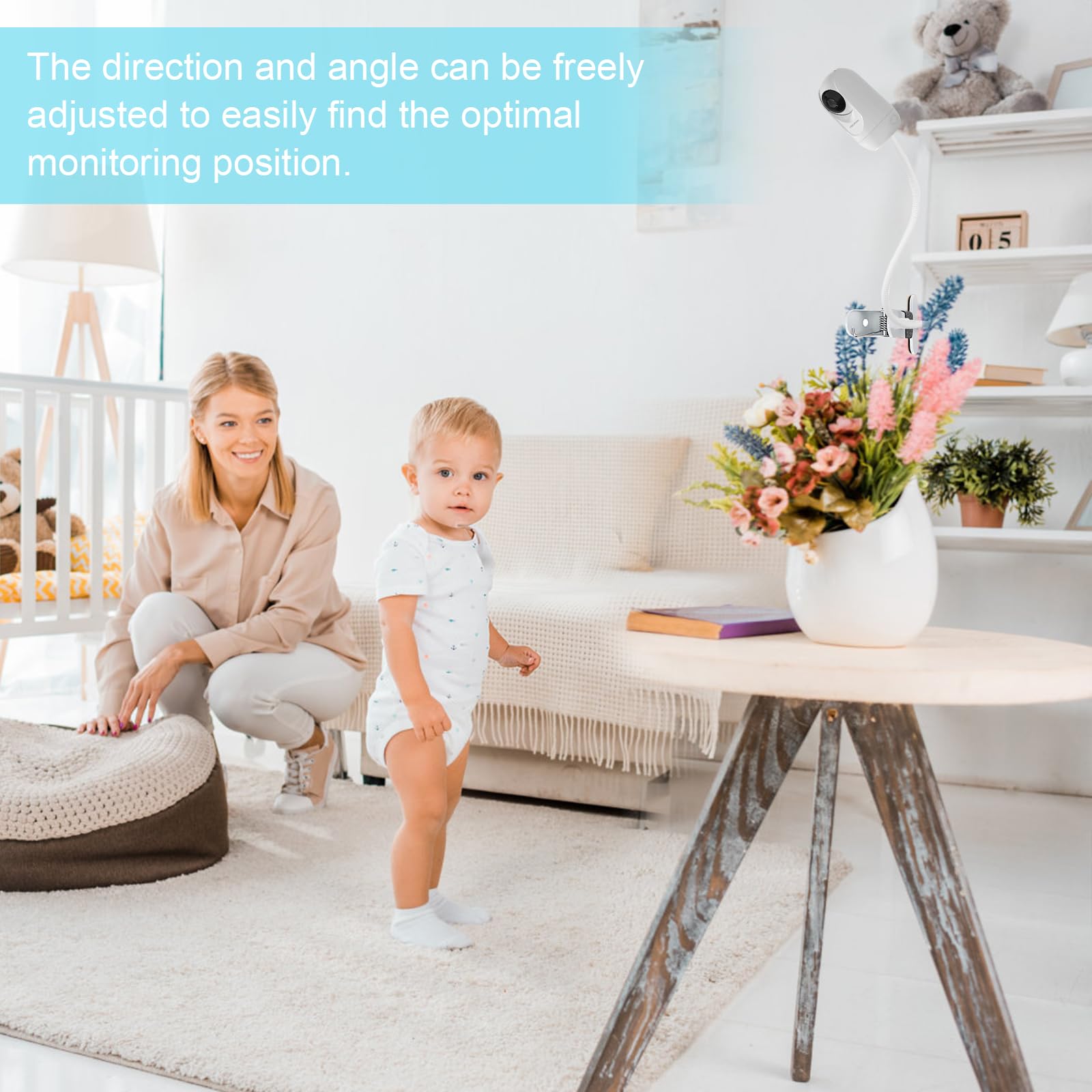 Supporto per fotocamera momcozy Babyphone BM01/BM03/BM04, universale, per GHB/BOIFUN/ieGeek/OBVHNUA/Owlet Babyfon, supporto flessibile per fotocamera con foro filettato standard ¼-20