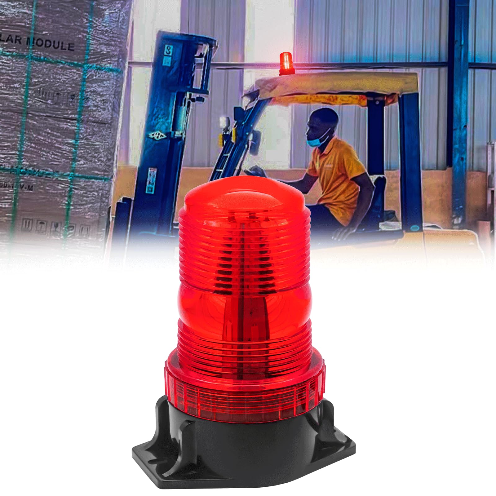 Biqing 1PC Luz de Baliza de Advertencia LED Rojo,30LED Luces de Advertencia Estroboscópicas 12V 24V Luz Rotativa de Advertencia Estroboscopica para Autobús escolar Tractor Excavadoras Camión