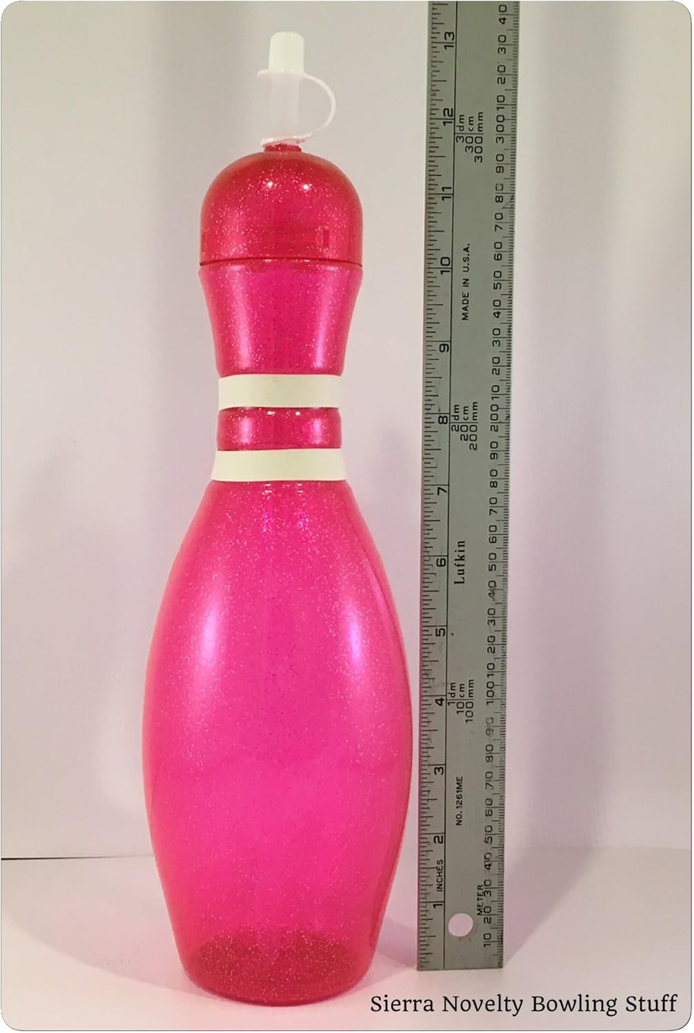 Large Bowling Pin Water Bottles Pink - 6 Pack