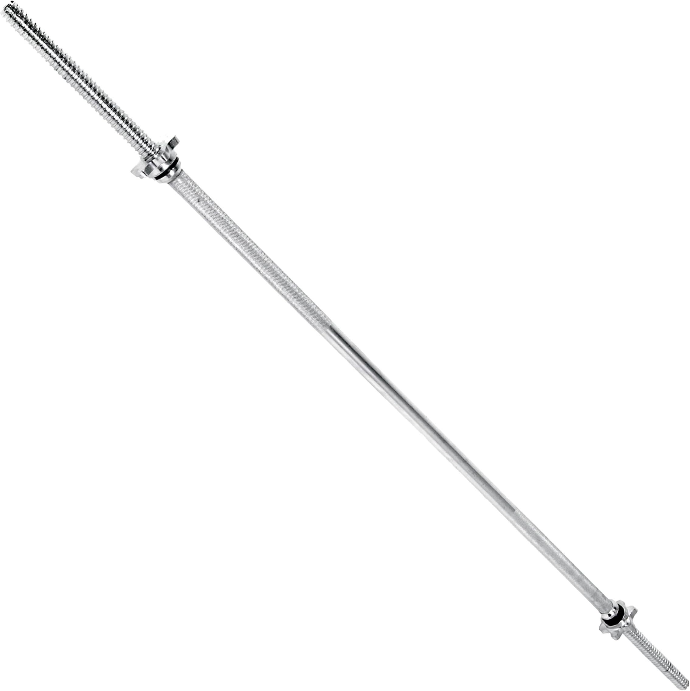 CAP Barbell 72-Inch Solid Threaded Standard Barbell, Black.
