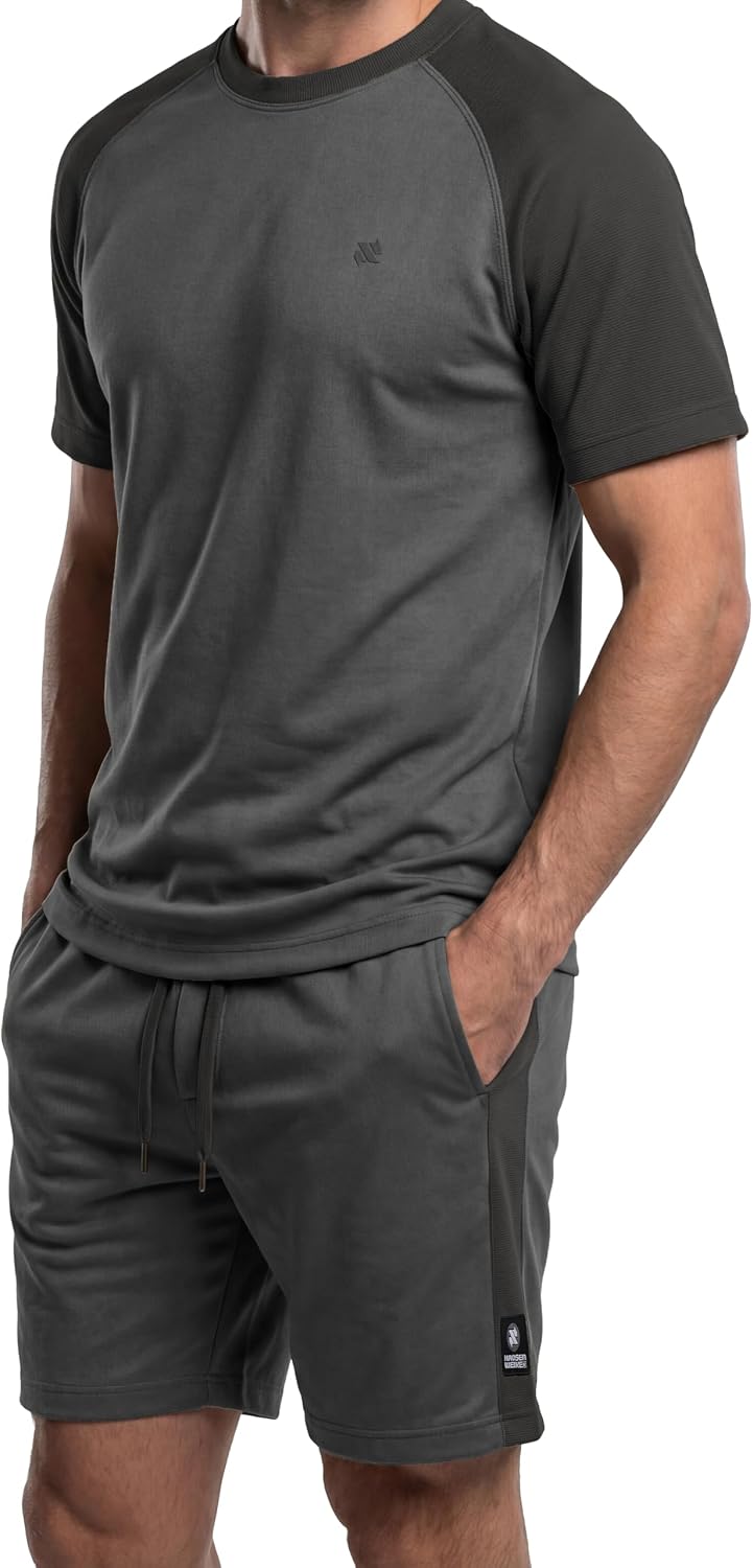 Mens 2 Piece Short Sets Summer Casual Tracksuit Matching TShirt Shorts Lounge Set for Vacation Beach Resort Wear
