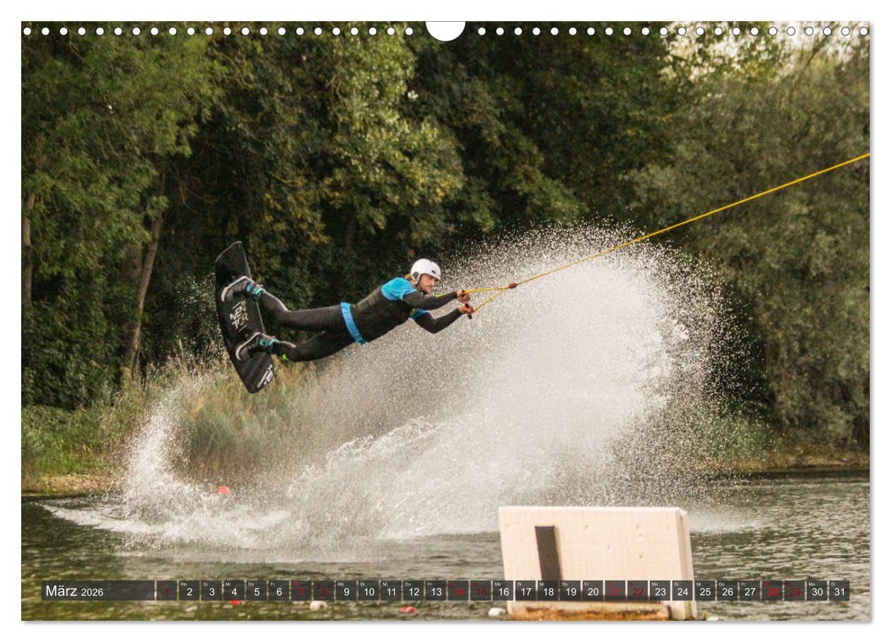 Wakeboarding - make water burn (Wandkalender 2026 DIN A3 quer), CALVENDO Monatskalender (CALVENDO Sport)