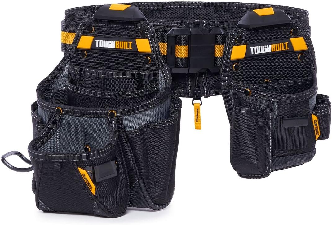 ClipTech Series – 3-Piece Handyman Tool Belt Set, Modular ClipTech™ System with 2 Rugged Pouches & Heavy-Duty Padded Belt, 1680D Reinforced Construction (TB-CT-111-CP)