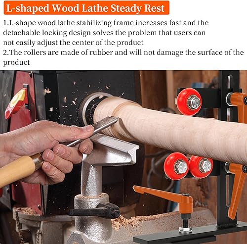 Miniatura 3 de JAZORR - Soporte constante para torno de madera, soporte constante para carpintería en forma de L, soporte de herramientas de torno, herramientas de