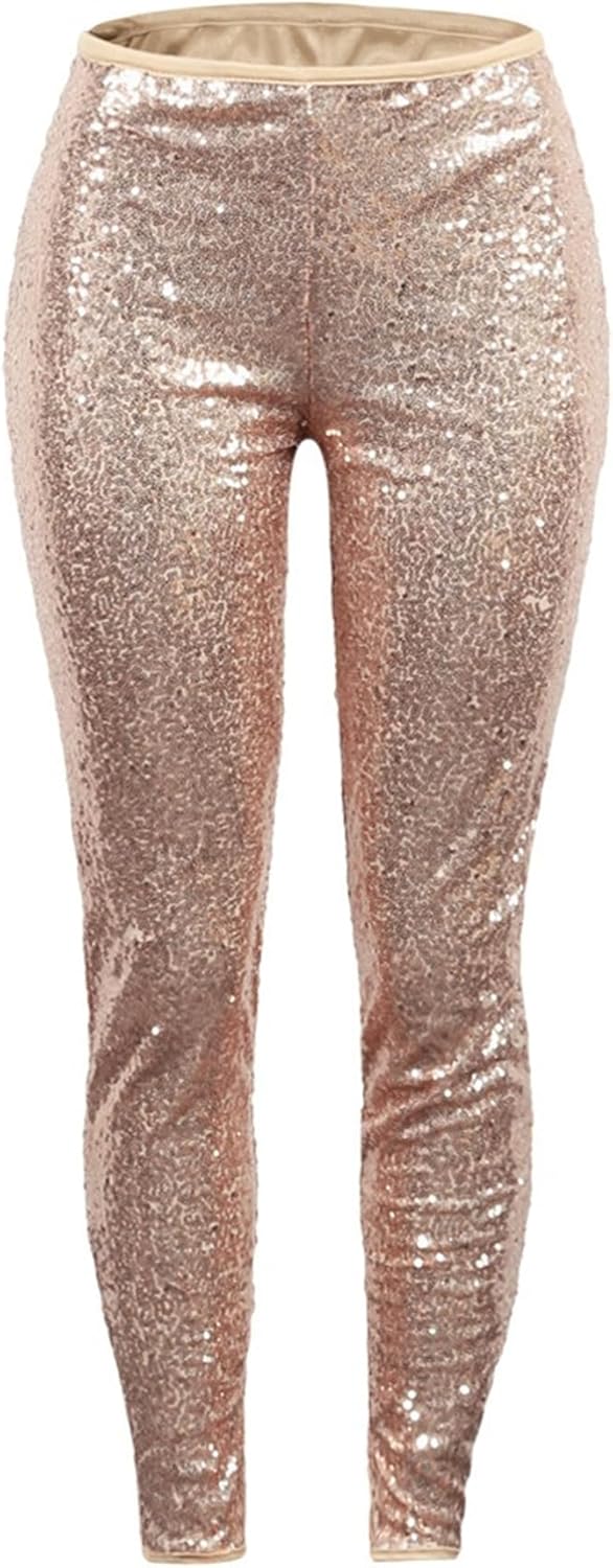 Shiny Sequin Pants Women's Sexy Metallic Sparkly Pants