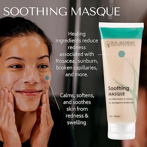 Miniatura 2 de RD Alchemy - Mascarilla calmante natural y orgánica, alivia la piel sensible, el enrojecimiento y la irritación por sequedad, irritación y después