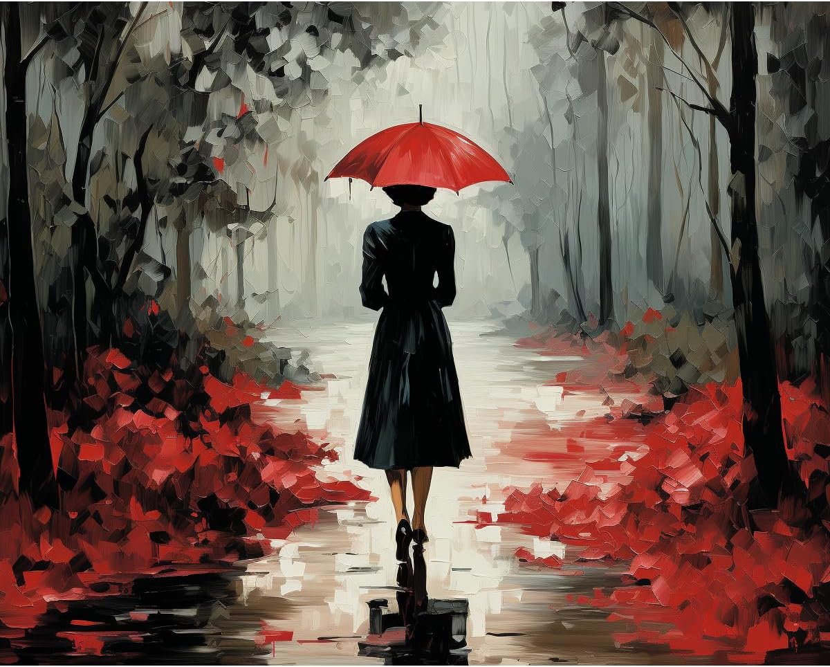 craftoria paint by numbers for adults 40"x50"cm no framed city rose strewn path 48 colors rose strewn path - 48 colors no frame