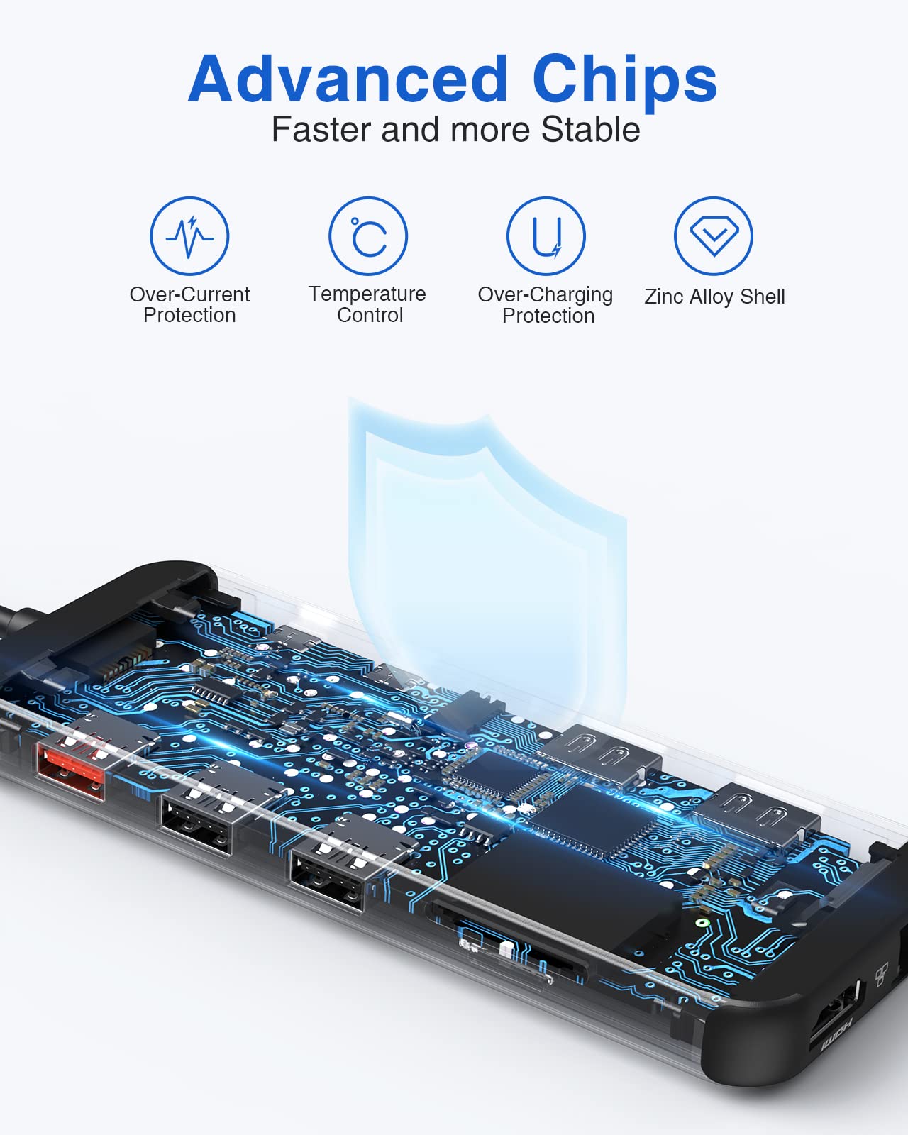 Docking Station Triple Display 12 in 1 USB C Dockingstation Dual DisplayPort Laptop Multiport USB Hub mit 8K HDMI, 2 DP, 2 USB3.1 10Gbps, USB2.0, 100W PD, Ethernet, SD/TF Kartenleser für Dell/HP