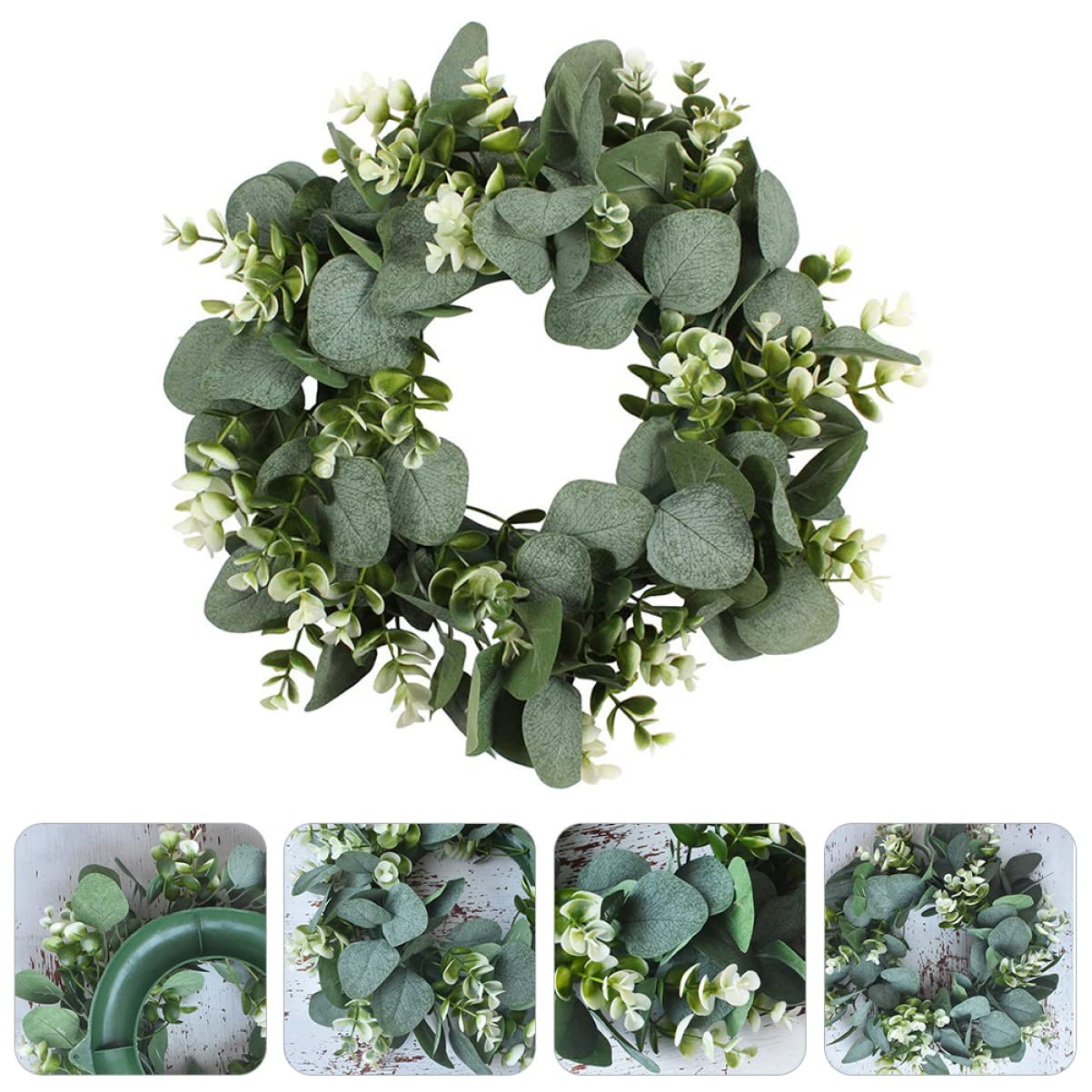 3pezzi Ghirlanda Decorativa Foglie Di Eucalipto Artificiale Verde Facile Da Installare Per Decorazioni Da Matrimonio e Ambienti Interni Esterni