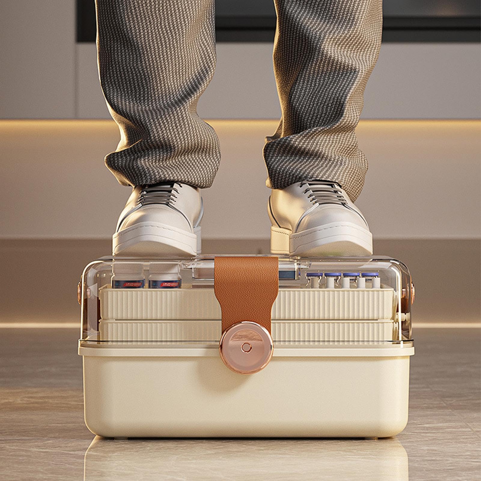 Contenitore Organizer Farmaci Multiuso Portatile Con Manico E Coperchio | Organizer Divisore Compresse Contenitore Portatile Pillole Con Manico Per Uso Quotidiano Domestico E Viaggio