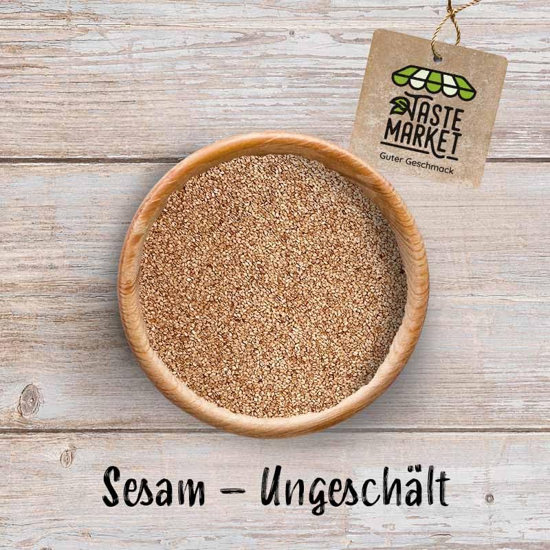 10 x 1 kg di sesamo bianco non pelato – semi di sesamo – naturale – sesamo con ciotola – Tasto Market