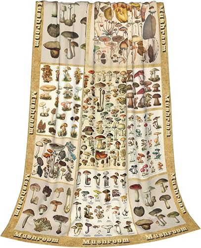Miniatura 3 de Manta de franela con diseño de hongos, manta suave y mullida y ligera para sofá, dormitorio, sofá, 50 x 40 pulgadas