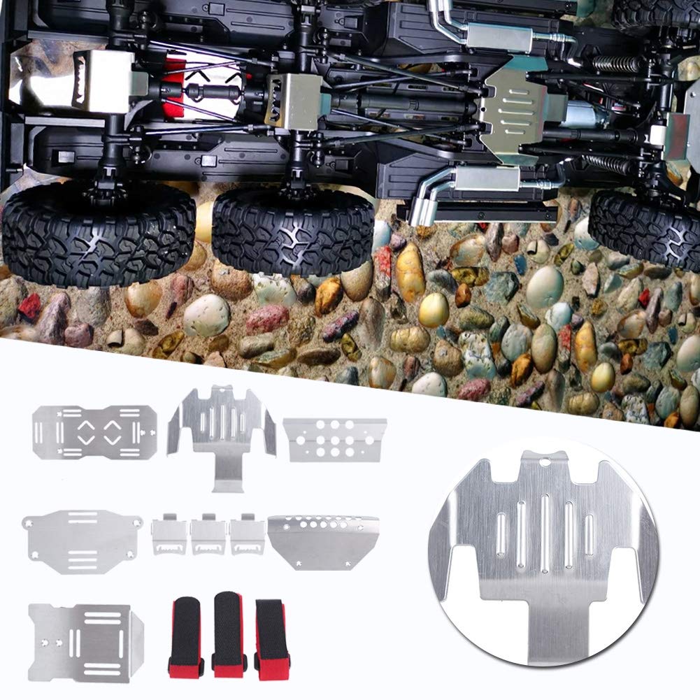 Generic Protector de Chasis de Acero Inoxidable para Modelo de Coche -6 G63 6X6 1/10 RC, Diseño Duradero, Protege el Chasis y el Eje de Transmisión, Incluye 8 Piezas con Accesorios