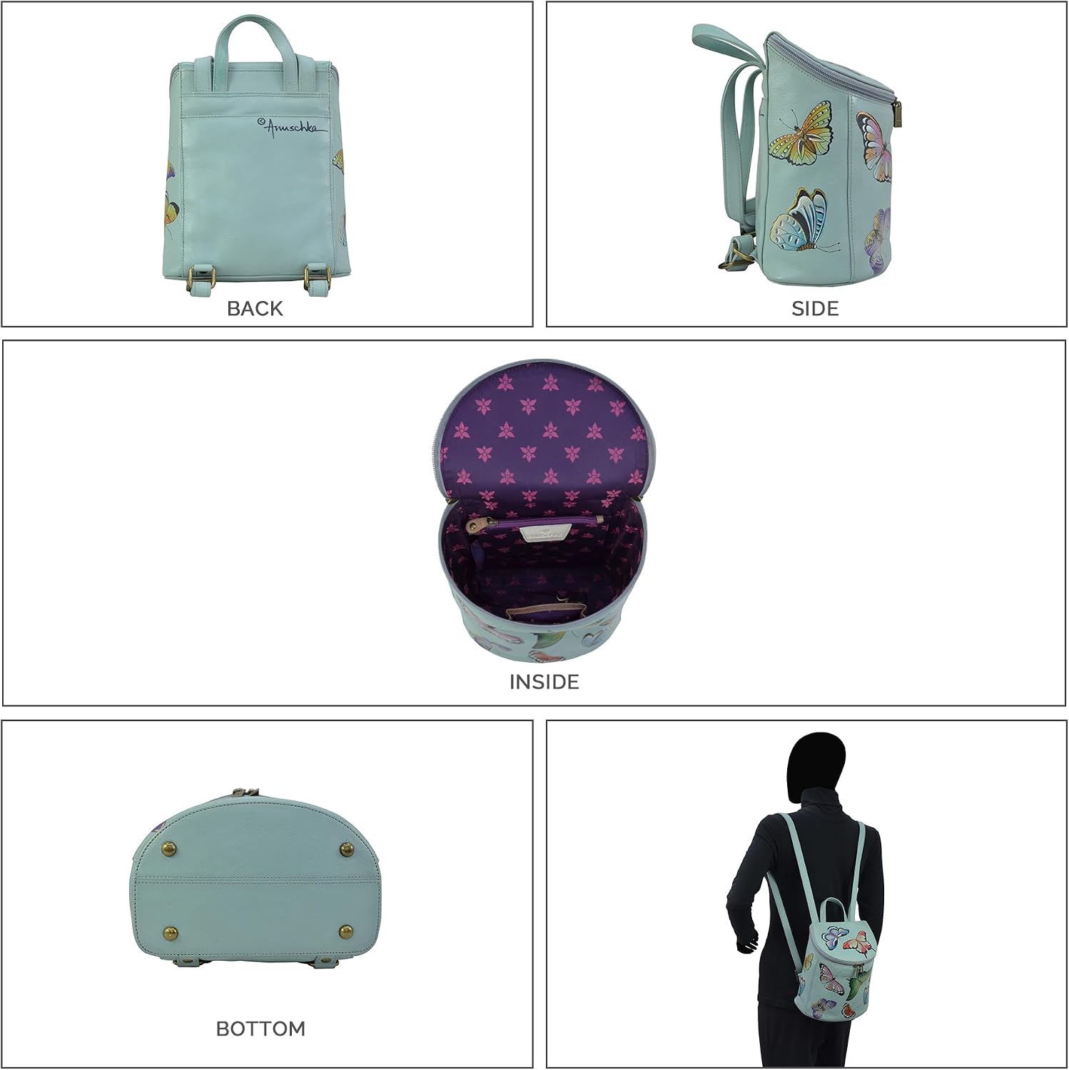 Anuschka Women’s Original Genuine Leather Hand-Painted Backpack