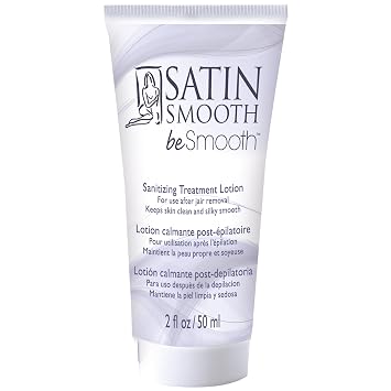 SATIN SMOOTH beSmooth Sanitizing Treatment Afterwax Lotion Post Wax Care Removal & Ingrown Hair Prevention, Moisturizer for Silky Smooth Finish, Waxing Aftercare, 2 fl oz