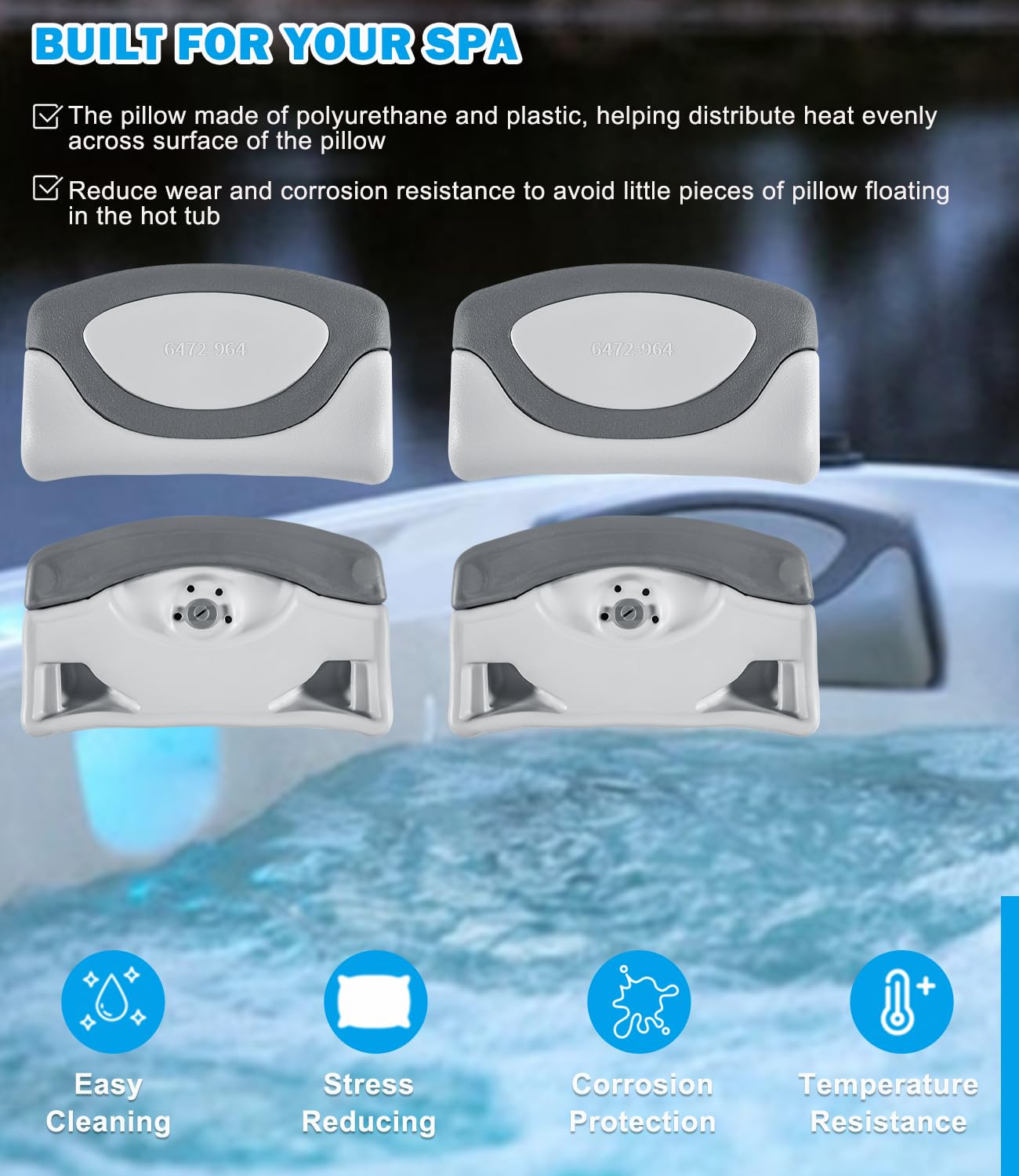 4er-Pack 6472-964 Spas Ersatzkissen passend für Sundance 880 Serie Spa & Whirlpool 2009–2017, ersetzt 6455–484