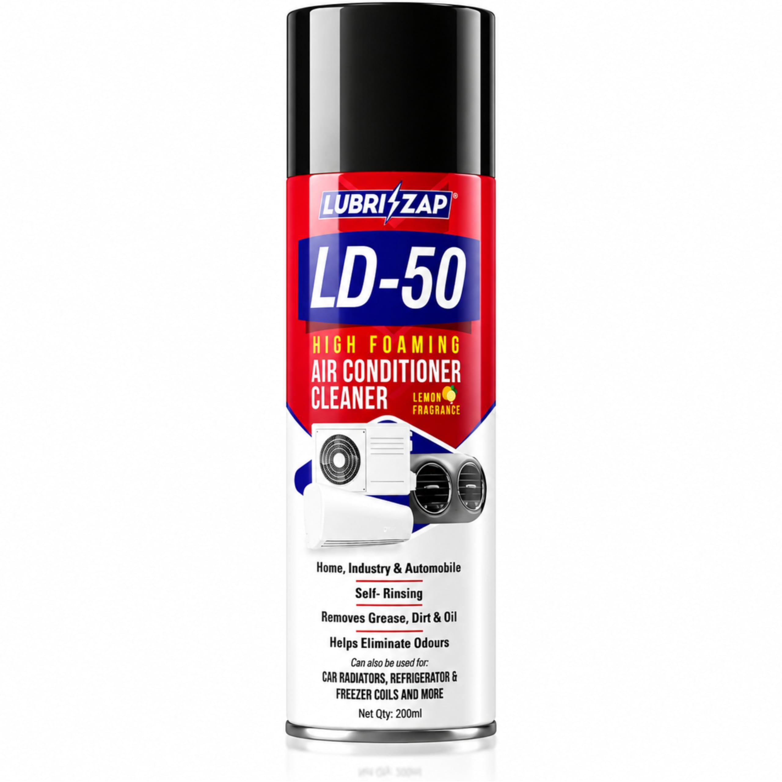 Lubrizap Cleaner Hygiene & Water AC Foam Cleaner for Split Ac and Window Ac Foam Cleaner & Car AC Vent & Duct Cleaner Foam Spray for Best Cooling - 200 ml-image-9