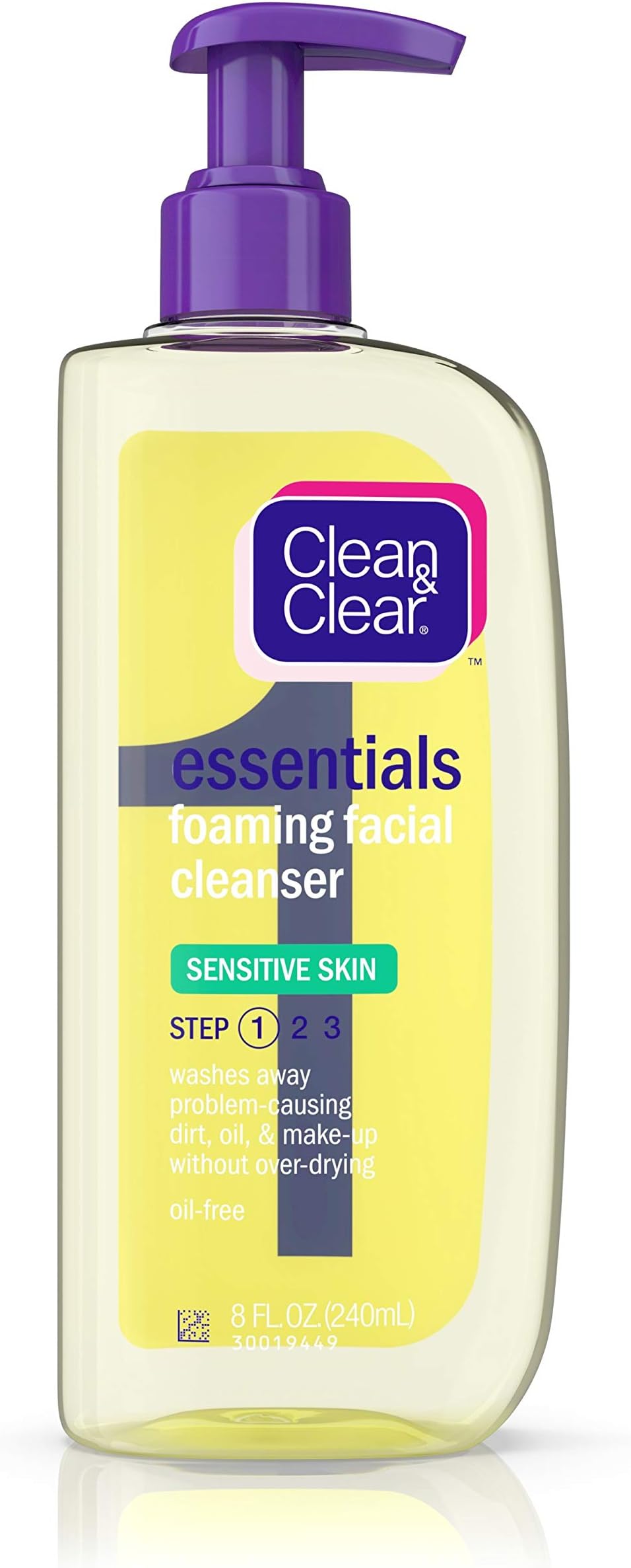 Clean & Clear Foaming Facial Cleanser, Sensitive Skin, 8 Ounces