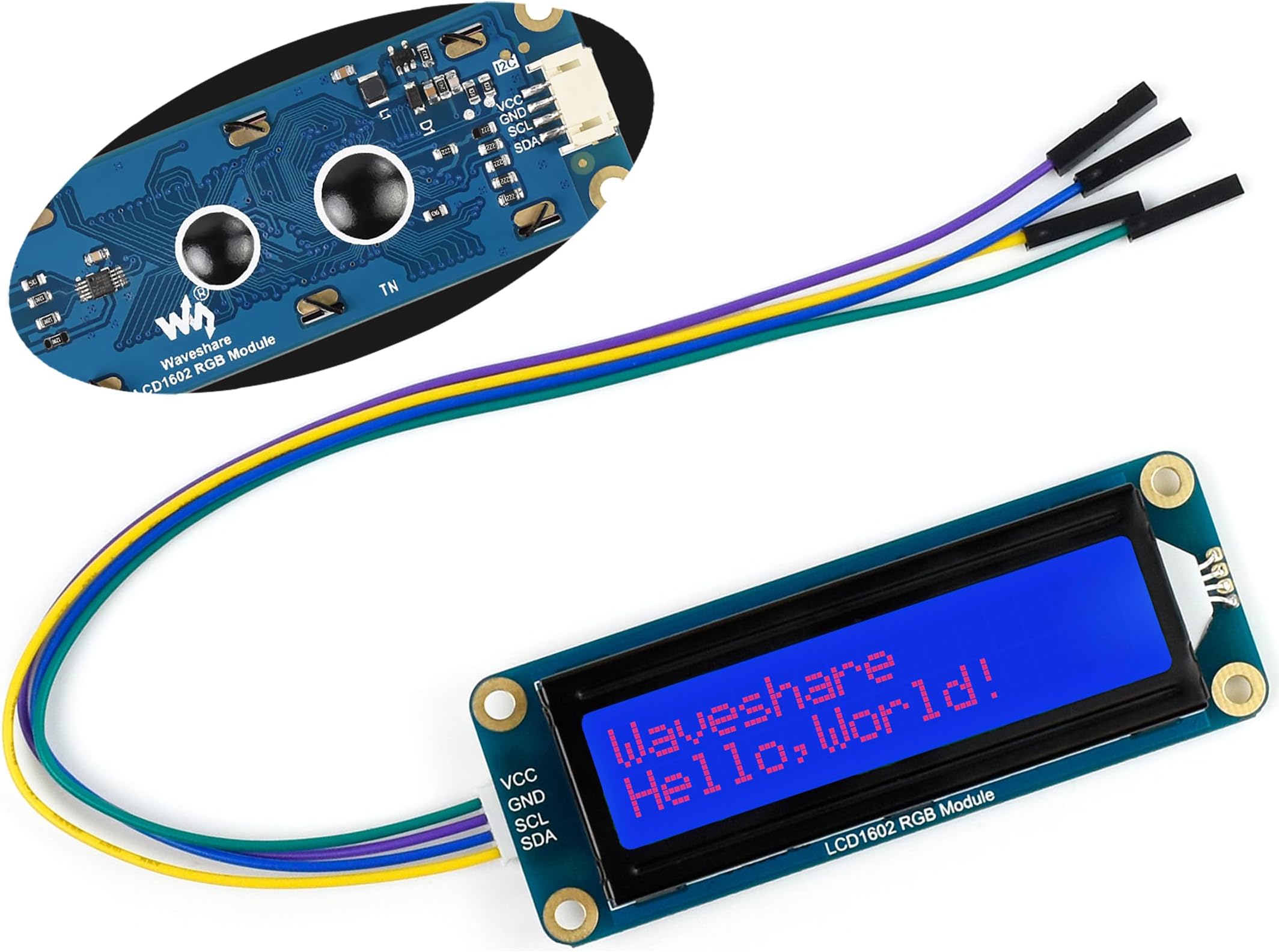 Bicool LCD1602 RGB Display Module 16x2 Characters 16 Millions RGB Backlight Colors 3.3V/5V I2C Bus AiP31068 LCD Controller PCA9633 RGB Driver Compatible with Arduino Raspberry Pi/Pi Pico Jetson Nano