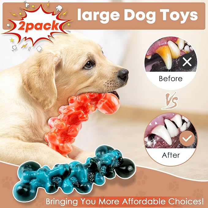 Dog Toys for Aggressive Chewers - Super Chewer Dog Toy for Large Dogs - Durable Tough Chew Toy - Indestructible Dogs Toys for Medium, Large Breed