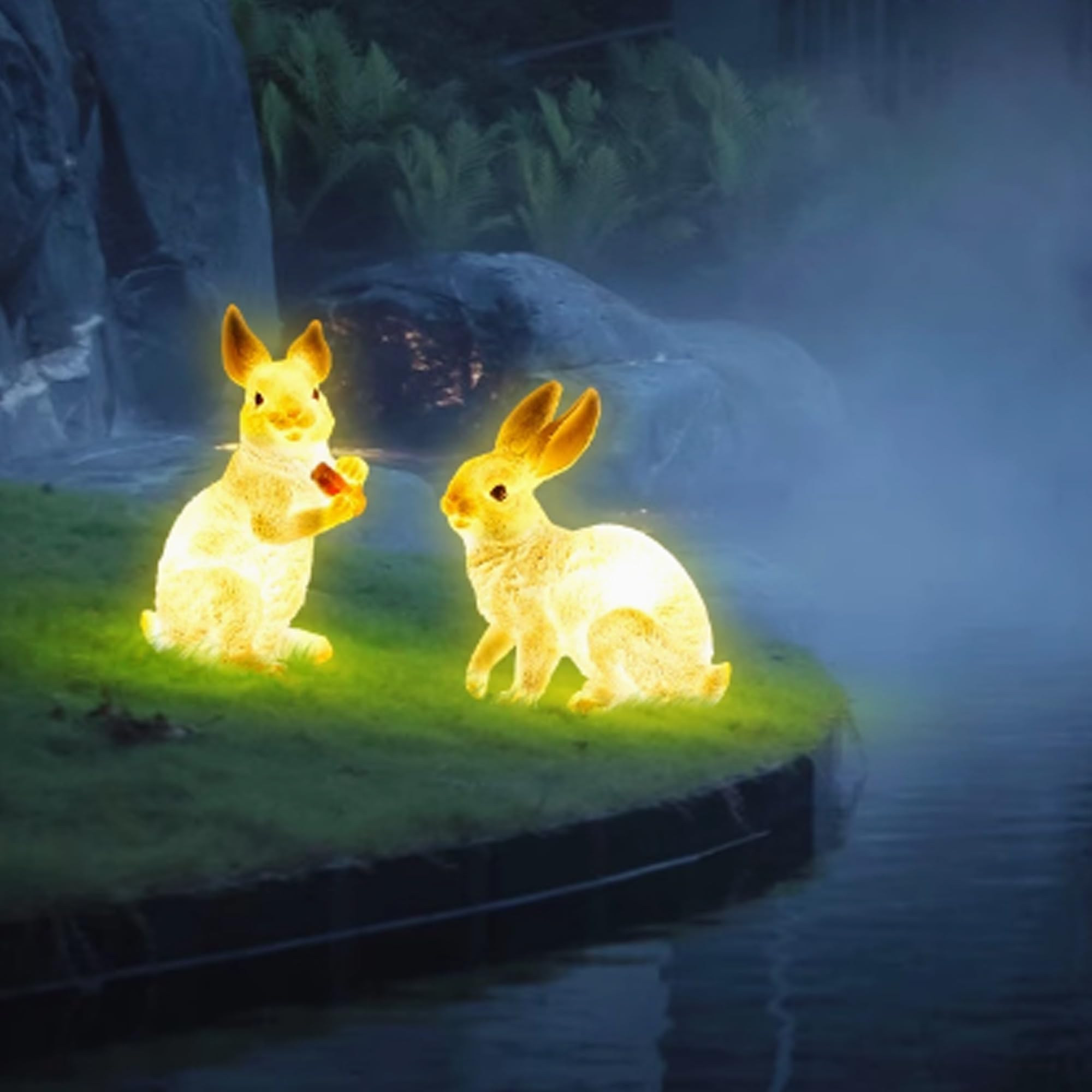 Lampada solare da giardino, Luci solari per esterni a forma di animale, palle luminose da giardino, con luci LED calde, luci decorative per esterni, impermeabili, per portico anteriore, patio, cortile