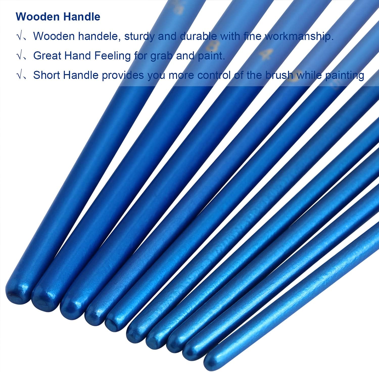 JOINREY Paint Brushes Set,20 Pcs Round Pointed Tip Paintbrushes Nylon Hair Artist Acrylic Paint Brushes for Acrylic Oil Watercolor, Face Nail Art, Miniature Detailing and Rock Painting (Blue)