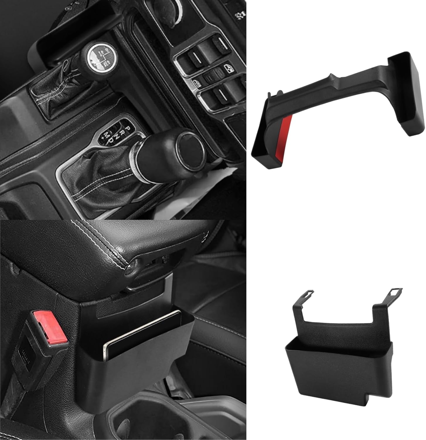 Gear Shift Side Organizer and Center Console Hanging Storage Box Compatible with Jeep Wrangler JL/JLU 2018-2025 & Gladiator JT 2020-2025