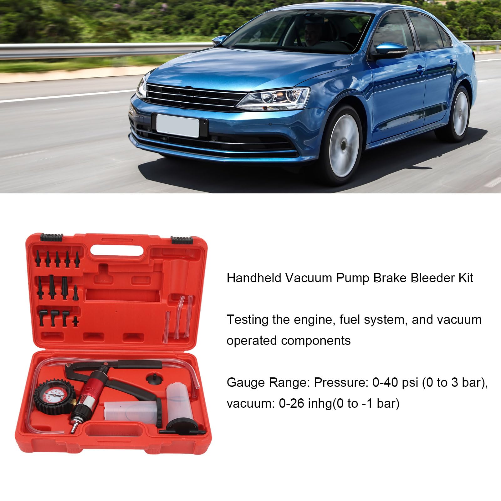 Kit di Spurgo dei Freni Tester Manuale per Pompa di Pressione del Vuoto per Camion, Auto, Strumento di di Spurgo Dell'olio del Fluido della Frizione dei Freni 2 in 1