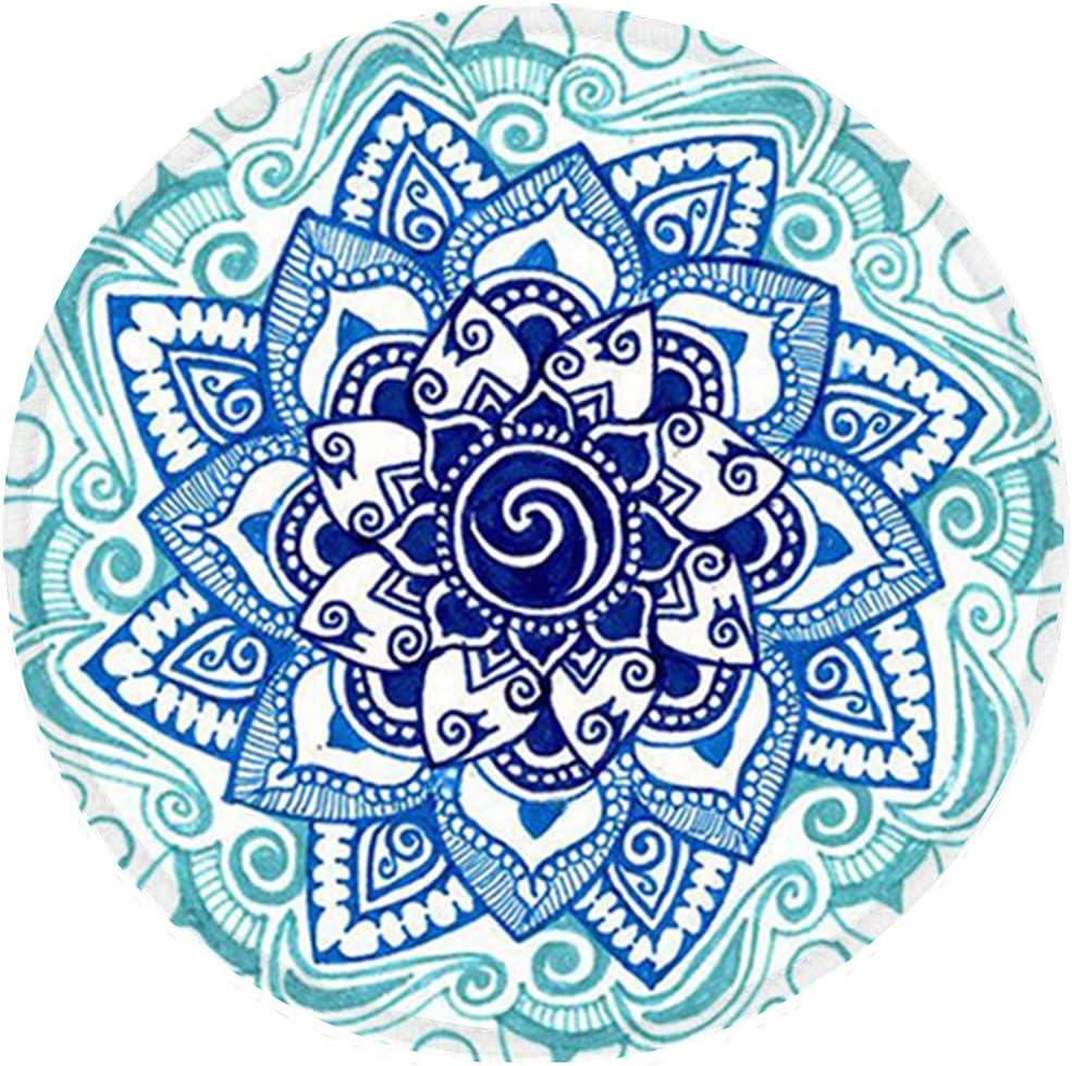 K-Musculo Anti Slip Rubber Round Mouse Pad Premium Quality Pattern Desktop Working Mouse Pad Gaming Computer PC Mouse Mat Size 7.9inX7.9in(Mandala Flowers)