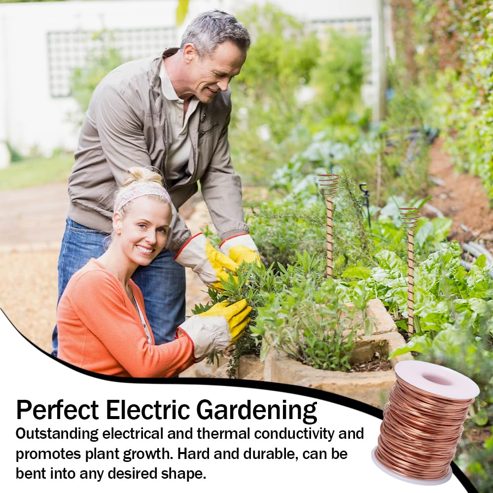Filo di rame Pure T2 ø1.3mmx50m Filo di Rame Puro Nudo Electroculture Giardinaggio Filo diRame Cavo afilos dirame Nudo T2filos rames Non Smaltato per Esperimenti, Giardino Coltivazione
