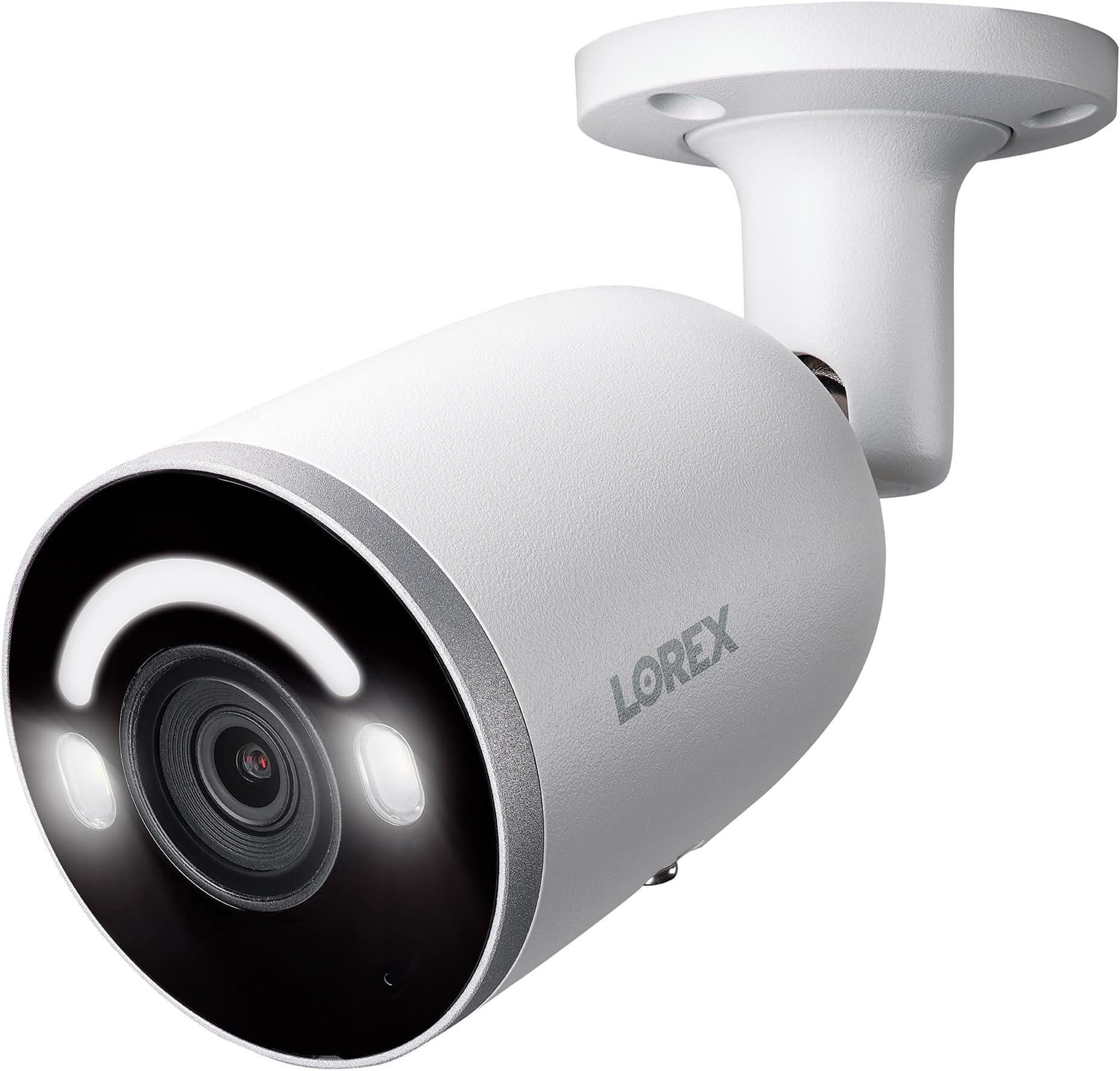 Lorex 4K 8MP Deterrence Bullet AI PoE IP Wired Add-On Metal Indoor/Outdoor Camera - Smart Security Lighting, Color Night Vision, Smart Motion Detection Plus, Two-Way Audio, IP67 Weatherproof Rated