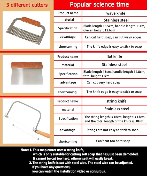 Wooden wire soap cutters for soap making loaf slicer, Soap cutting tool, Soap slicer with Wooden Box, Cutter Suitable for soft soap