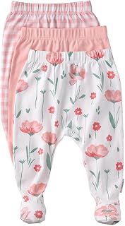Butterblu Fallon 3-Pack Organic Cotton Footed Pants - Unisex Baby Boys Girls Preemie-9M Soft Cozy Bottoms