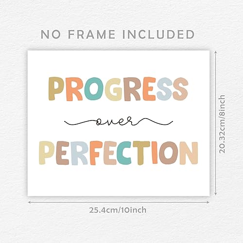 Miniatura 2 de Progress Over Perfection Art Print, Kids Motivational Classroom Wall Decor Poster Print, Kid's Room Decor, 8X10 inch Boho Classroom Decor,