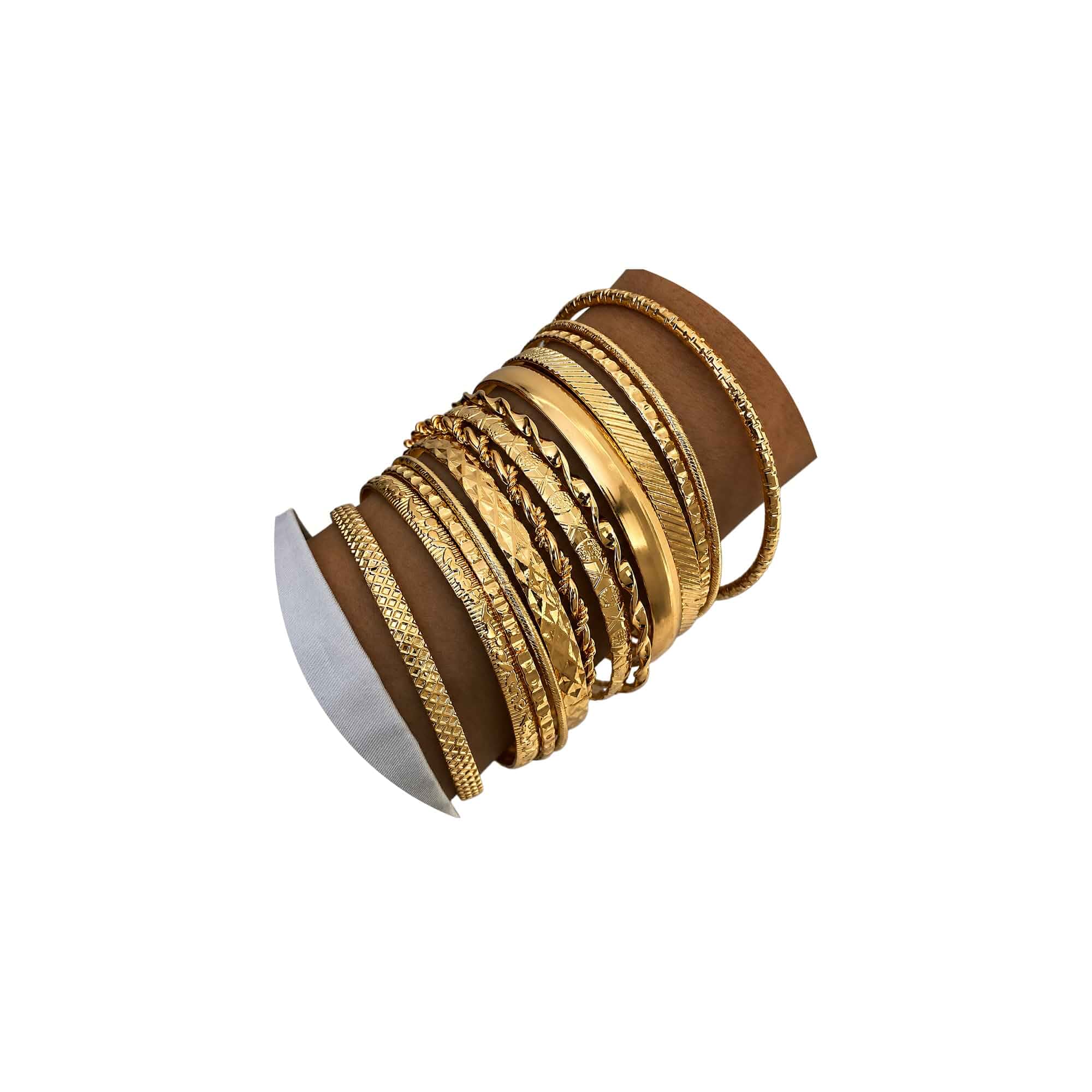 IFKM Gold Bangle Bracelets for Women, Stackable Cuff Bracelet Set Mixed cuff and bangle designs add smooth, hammered, twisted and motif details for coordinated stacked or solo styling.