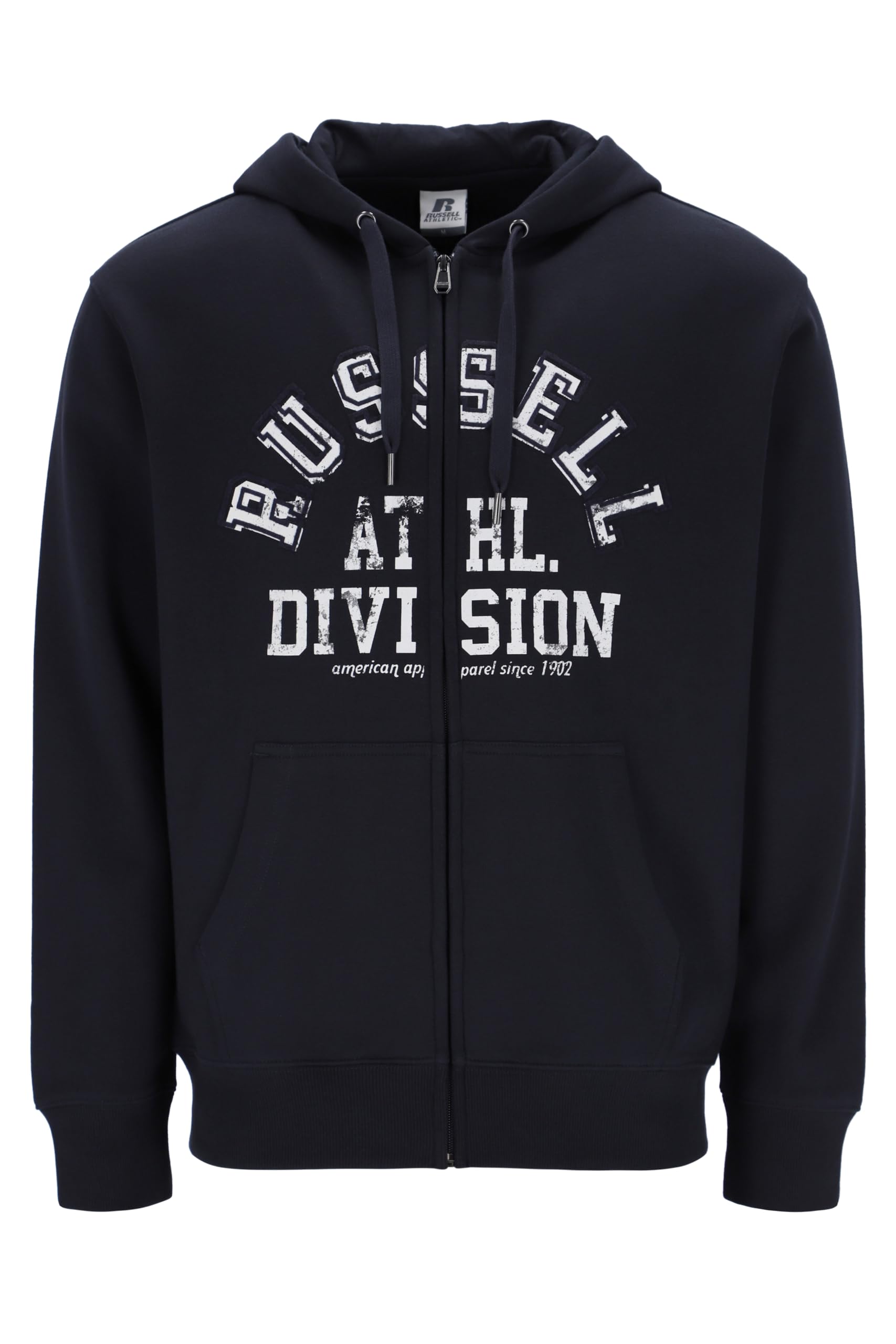 Russell Athletic A30272-NA-190 CASE-ZIP THROUGH HOODY Sweatshirt Men's BLACK Size L