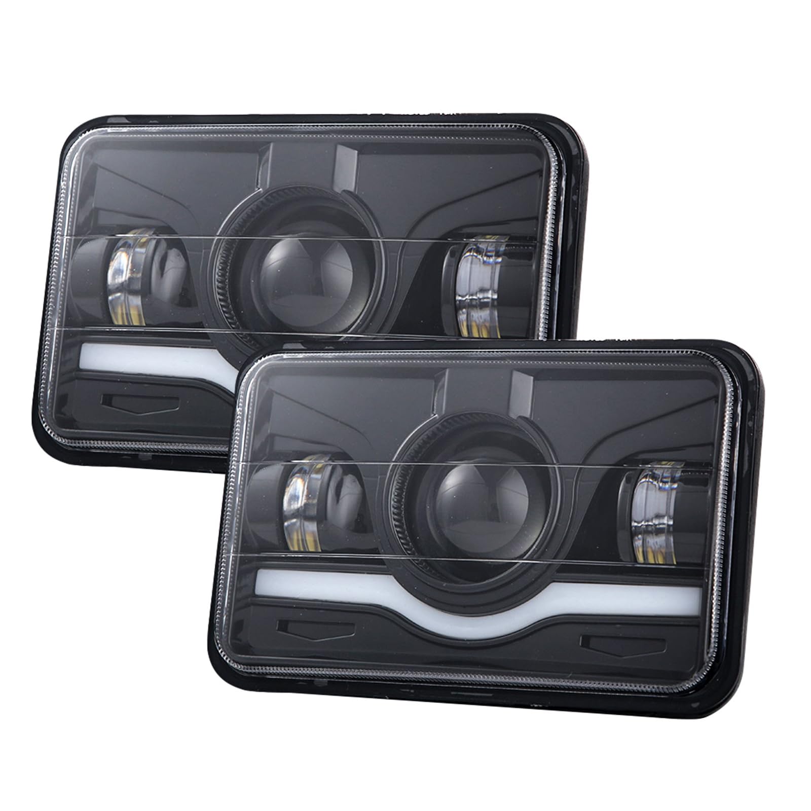 Shkalacar Fari rettangolari da 2 Pezzi, Faro LED Auto 4x6 Pollici fari rettangolari da 5 Pollici con abbaglianti e anabbaglianti DRL di Ricambio per Peterbilt Kenworth Freightliner Ford Probe