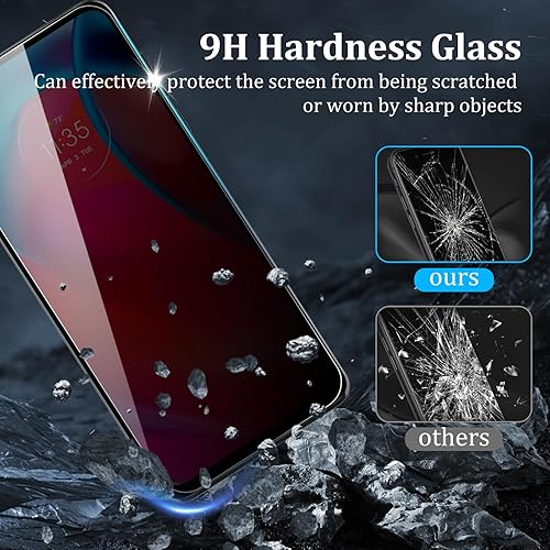 Miniatura 4 de Paquete de 4 protectores de pantalla de privacidad compatibles con Motorola Moto G Stylus 5G con 2 protectores de lente de cámara, dureza 9H,