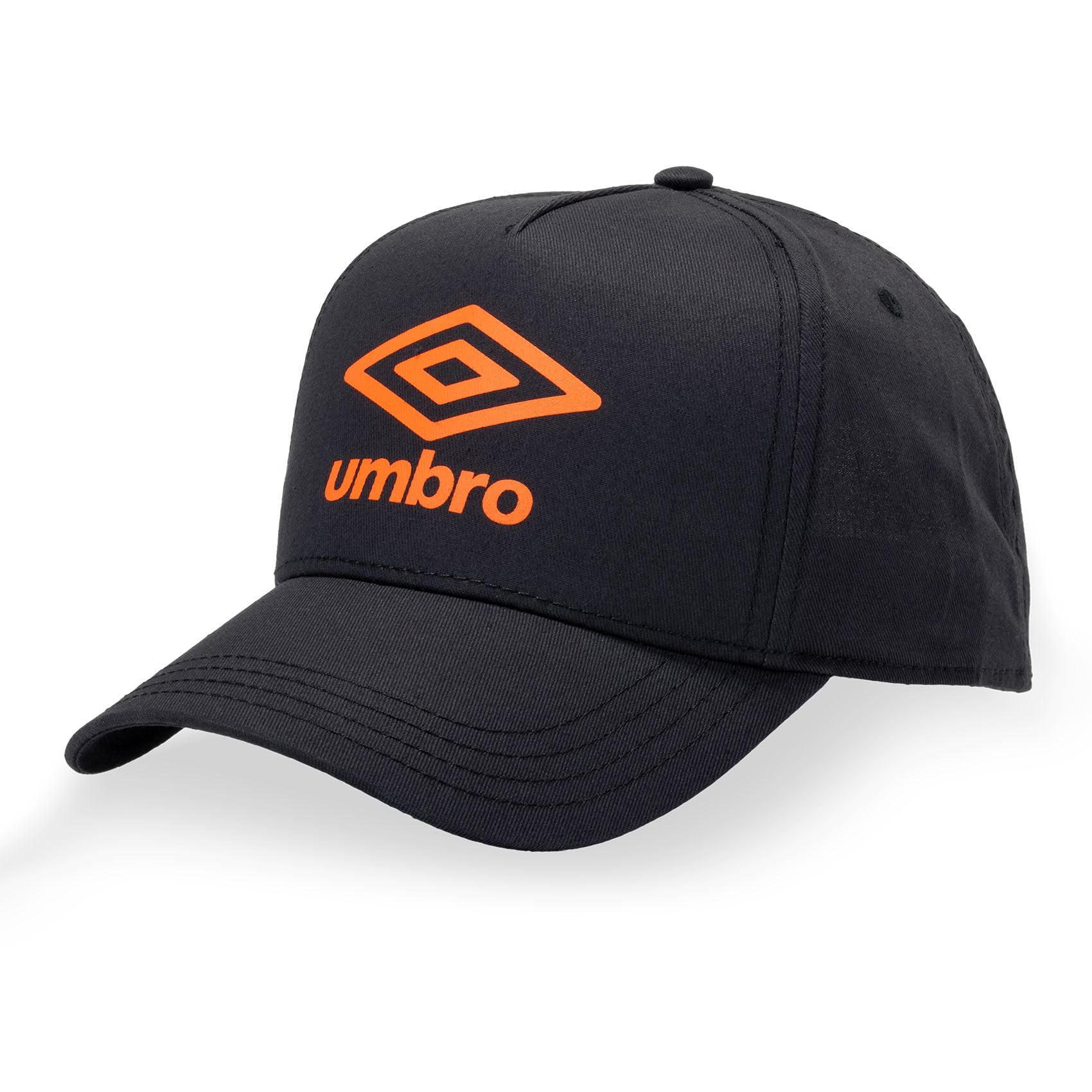Umbro Men's & Women's Adjustable Cap, Original Baseball Cap, Dark Grey/Orange, One Size