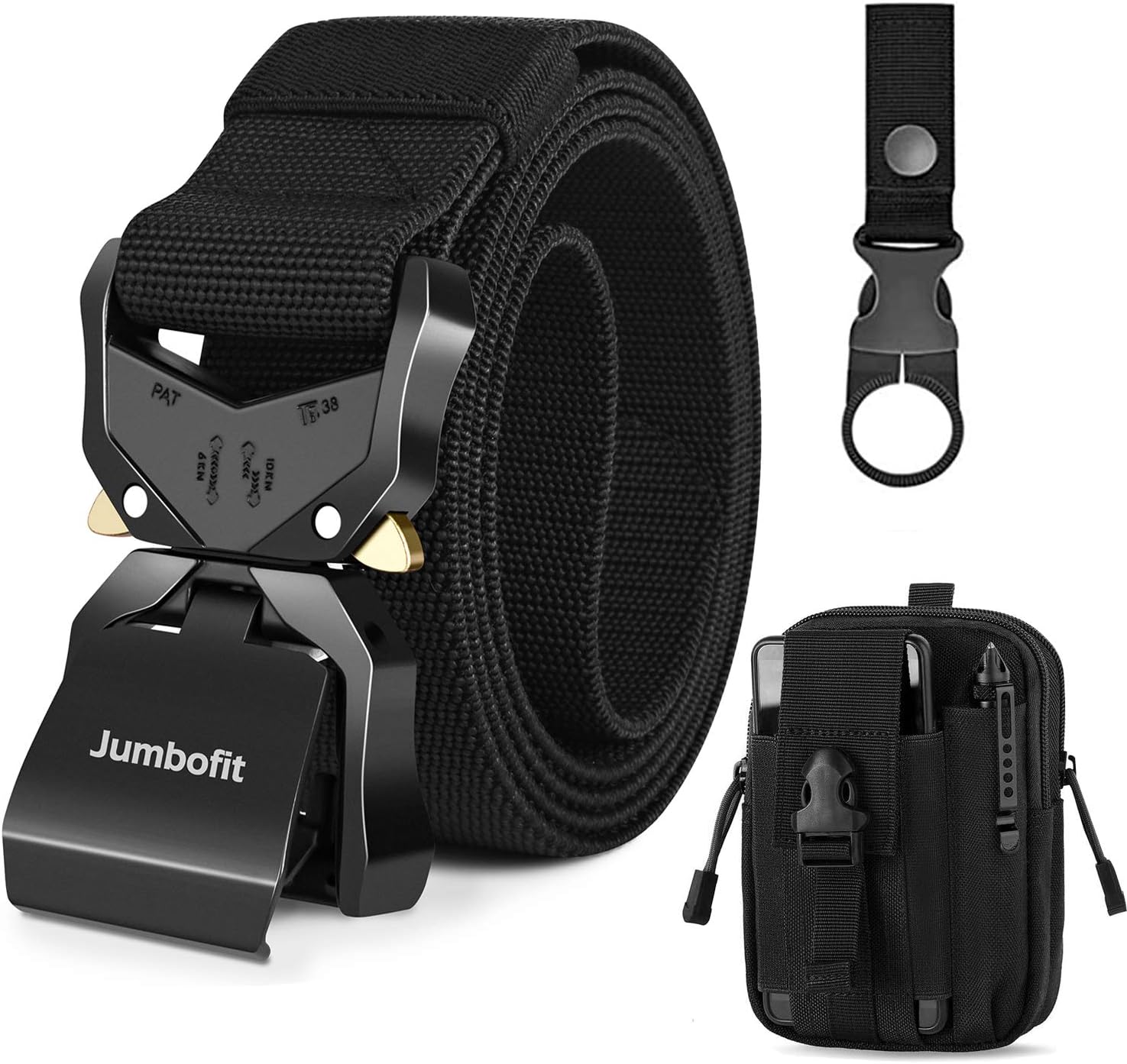 Jumbofit Military Men Tactical Belt, Work Belt with Quick Release